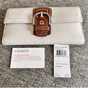 NWT Coach White and Brown Leather Women's Bag